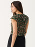 V Neck Floral-Printed Front Button Top